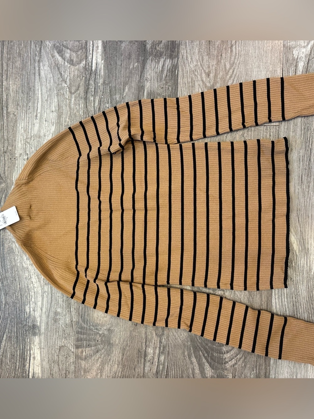 Women’s Express Tan and Black Striped Knit Sweater